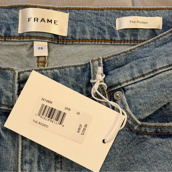 Frame - The Rodeo Jeans - Size 28 - Low-Rise Wide-Leg Light Wash 33” Inseam NWT - Picture 4 of 8